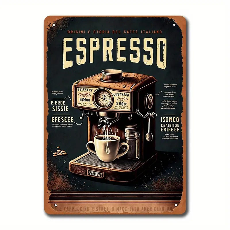 Commercial Espresso Machine - لافتة معدنية عتيقة - 