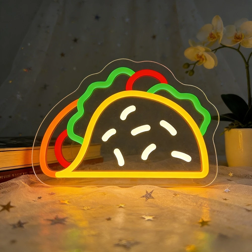 Commercial Kitchen Store - لافتة نيون تاكو بإضاءة LED قابلة