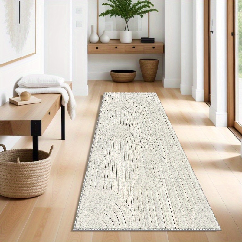 Commercial Kitchen Mats - سجادة أرضية بنمط خطوط منحنية مجردة