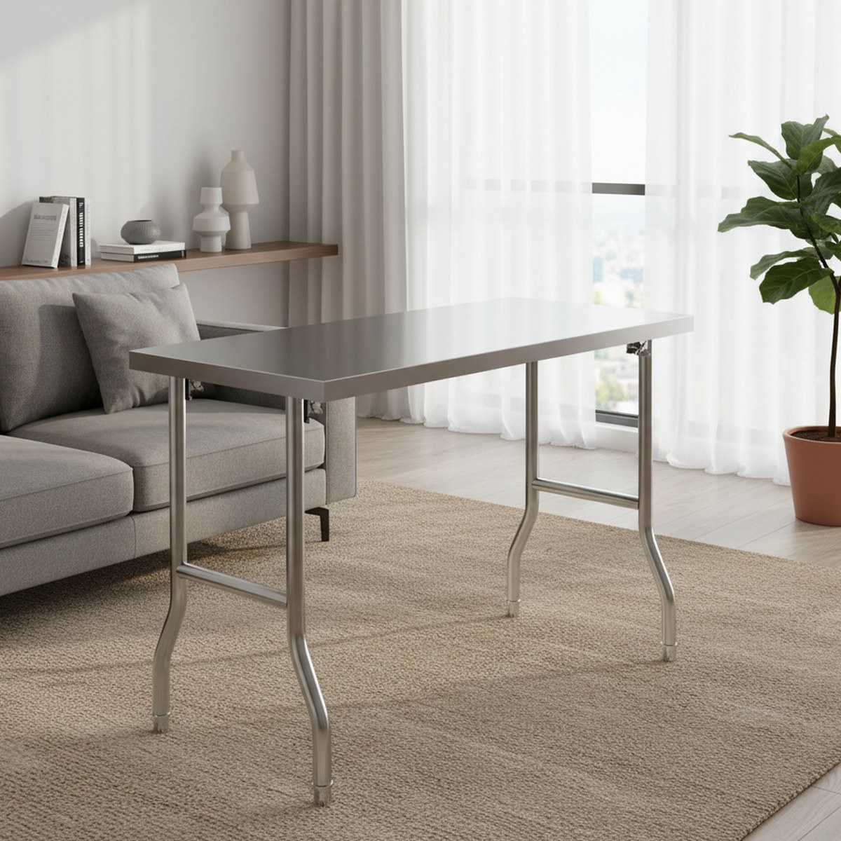 Commercial Kitchen Table - طاولة تحضير قابلة للطي من الفولاذ