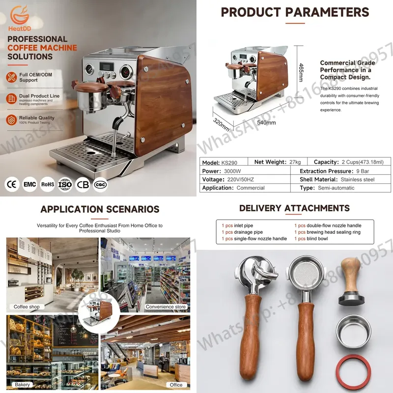 ماكينة قهوة إسبريسو كهربائية ش - مراجعة Commercial Espresso Machine وسعره