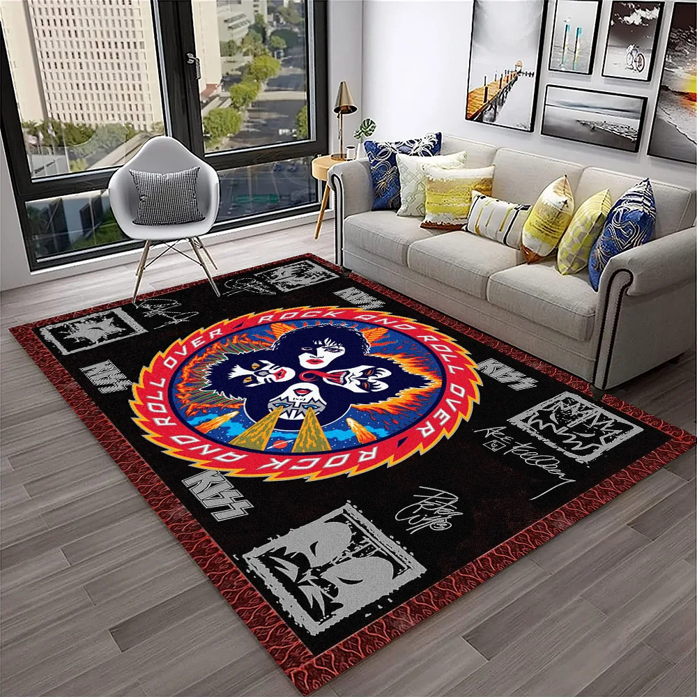 Retro KISS Rock Band Carpet Ru - مراجعة Commercial Kitchen Mats وسعره