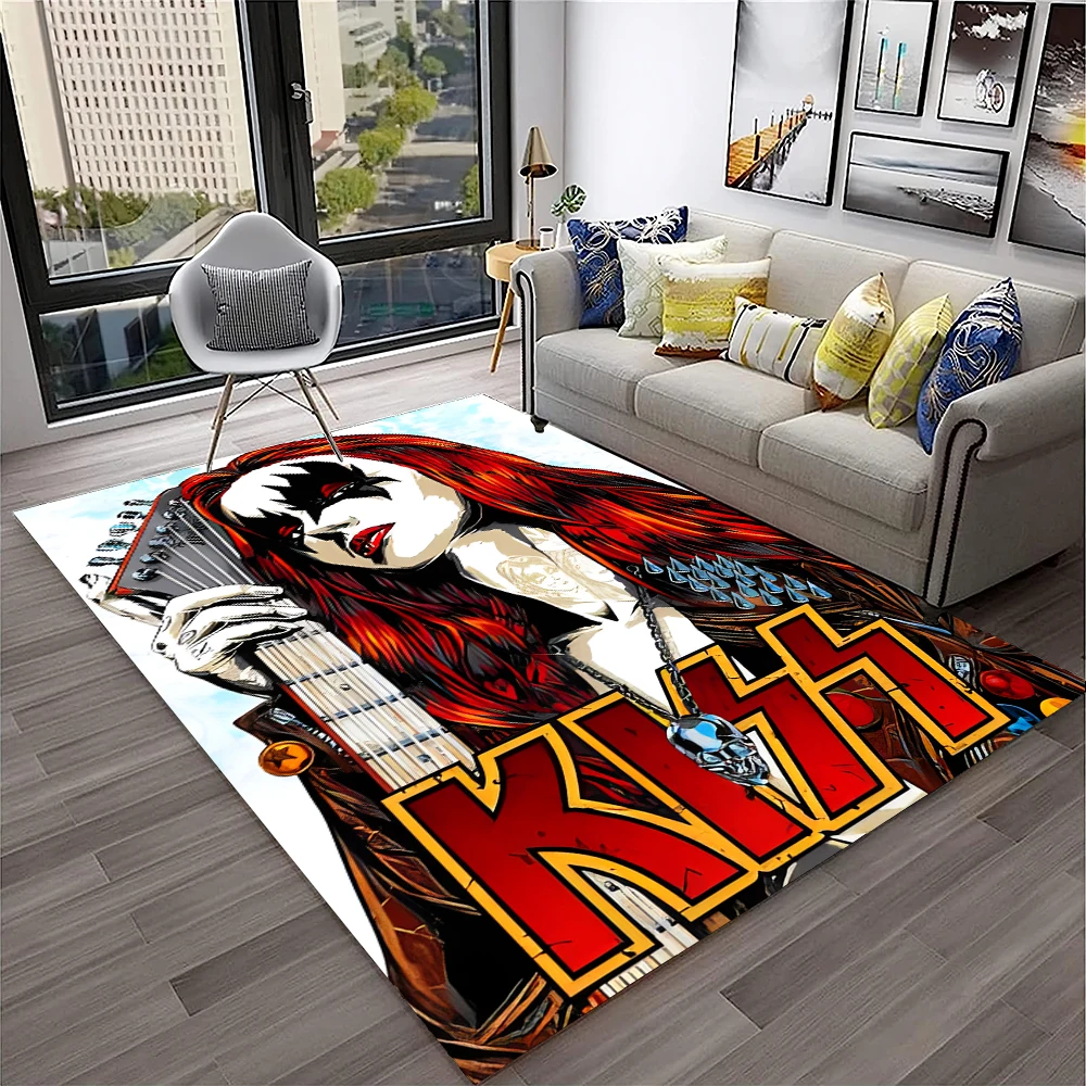 Retro KISS Rock Band Carpet Ru - مراجعة Commercial Kitchen Mats وسعره