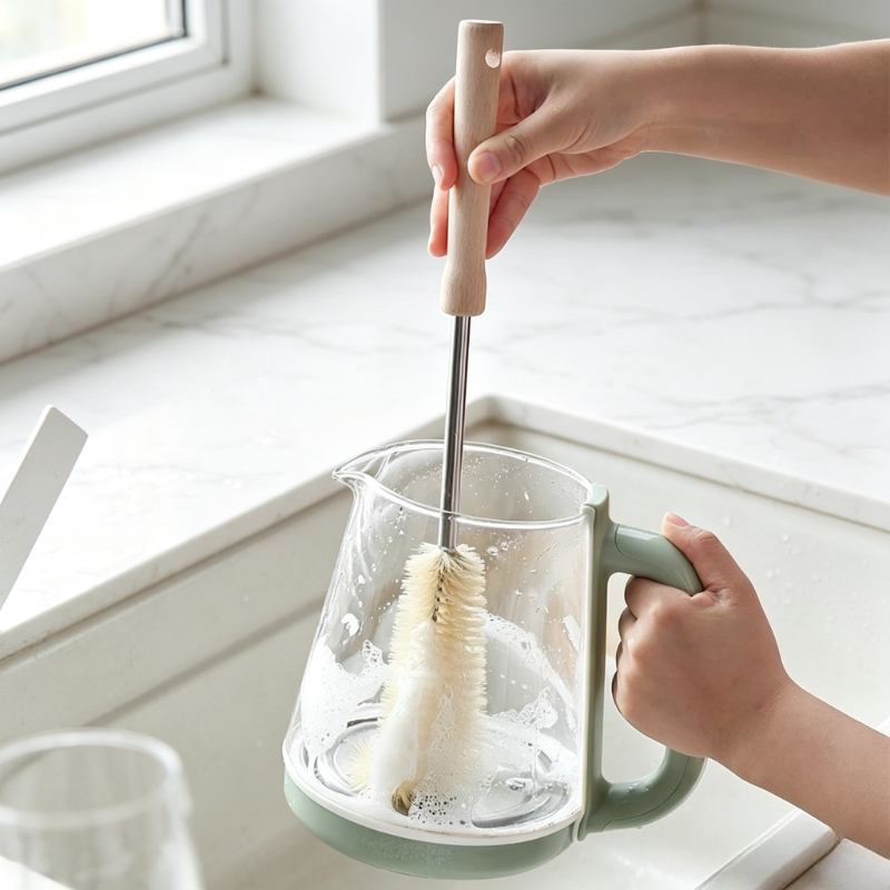 فرشاة تنظيف الزجاجات بمقبض خشب - مراجعة Commercial Kitchen Cleaning وسعره