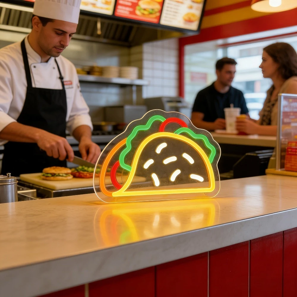 لافتة نيون تاكو بإضاءة LED قاب - مراجعة Commercial Kitchen Store وسعره
