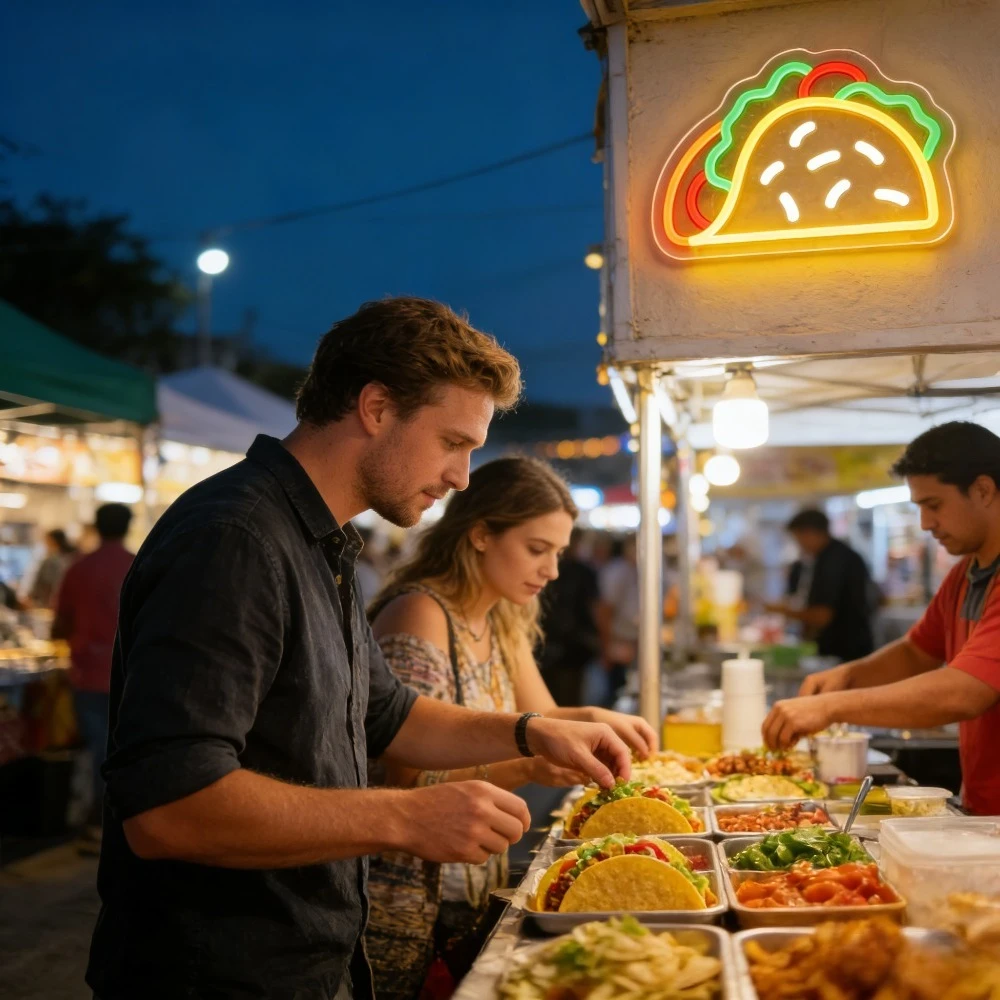لافتة نيون تاكو بإضاءة LED قاب - مراجعة Commercial Kitchen Store وسعره