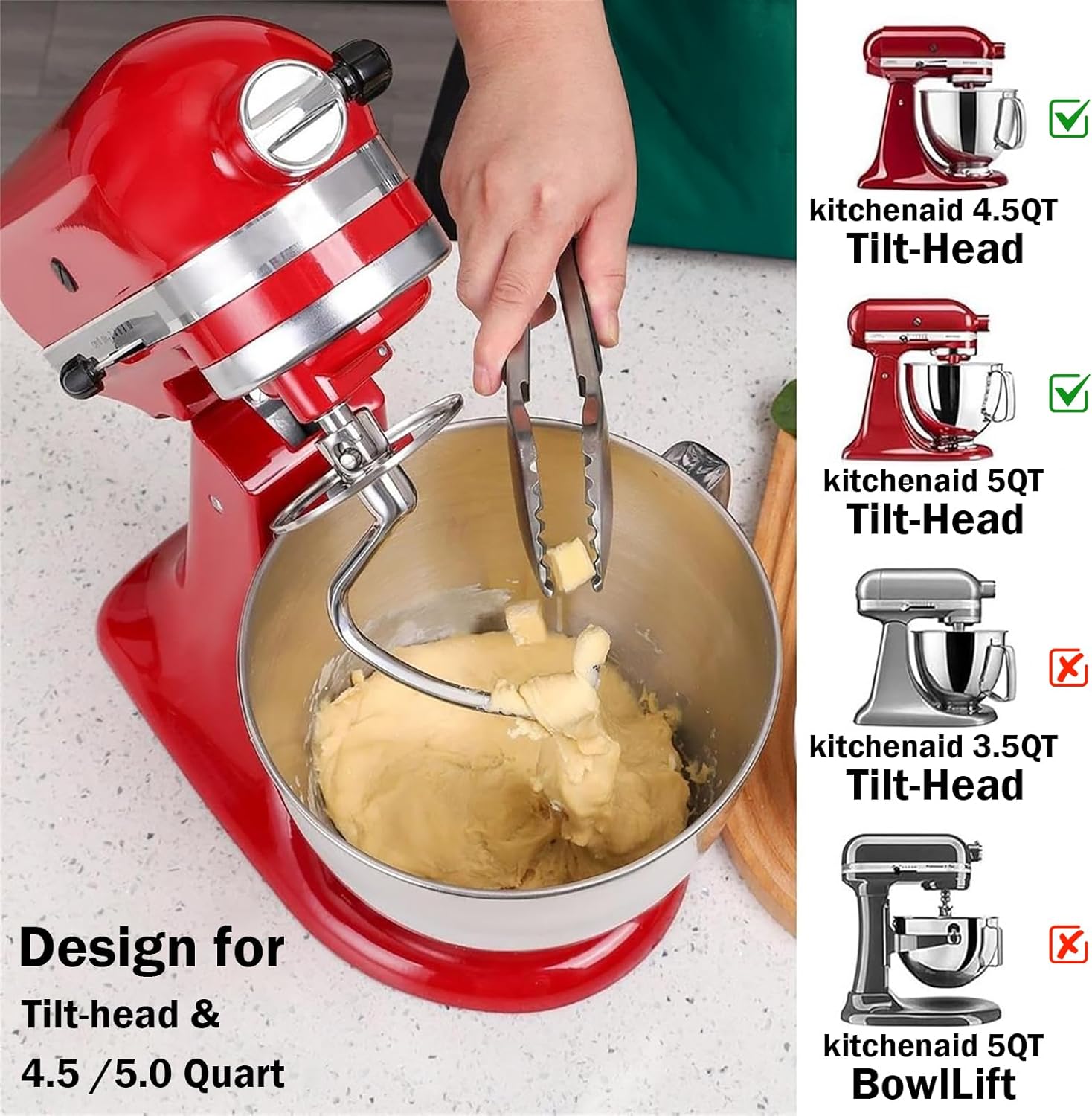 خطاف عجن من الفولاذ المقاوم لل - مراجعة Commercial Kitchen Aid Mixer وسعره