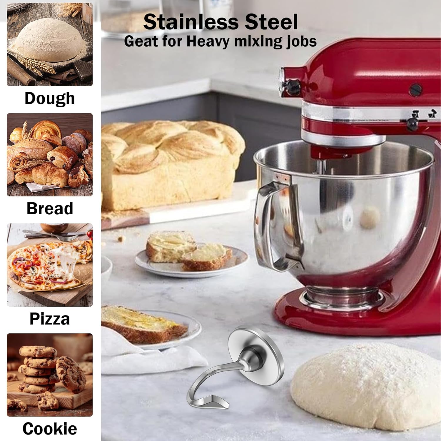 خطاف عجن من الفولاذ المقاوم لل - مراجعة Commercial Kitchen Aid Mixer وسعره