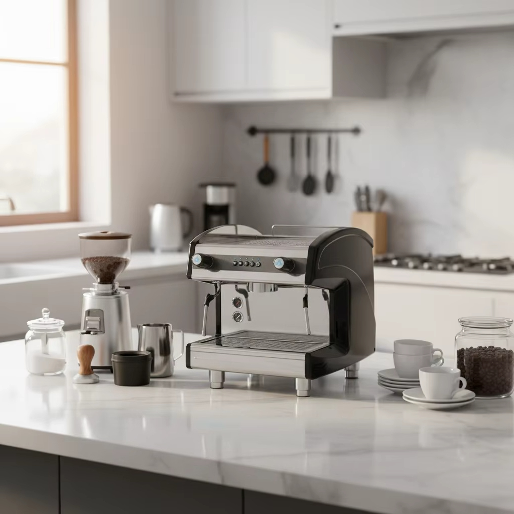 ماكينة قهوة إسبريسو احترافية ش - مراجعة Commercial Espresso Machine وسعره