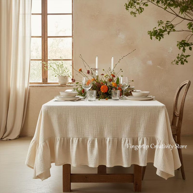 مفرش طاولة من الموسلين المكشكش - مراجعة Commercial Kitchen Table وسعره